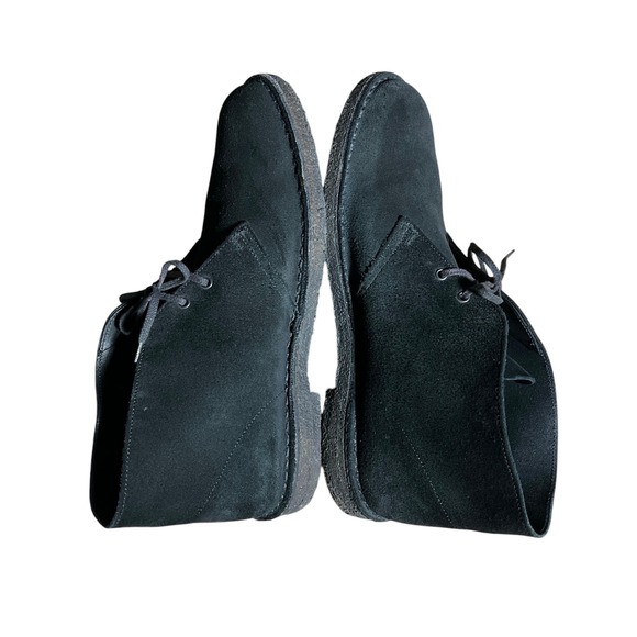 Clarks Desert Boot Mens Size 9 Black Suede Chukka Crepe Sole Mid Top Shoes